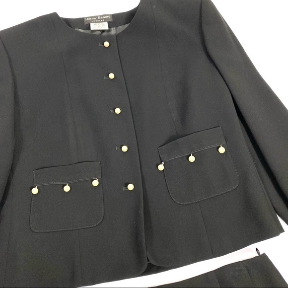 Harve Benares 2PC Skirt Suit Set SZ 6&8 - Picture 3 of 8